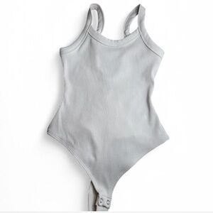 Women white One Piece ribbed bodysuit